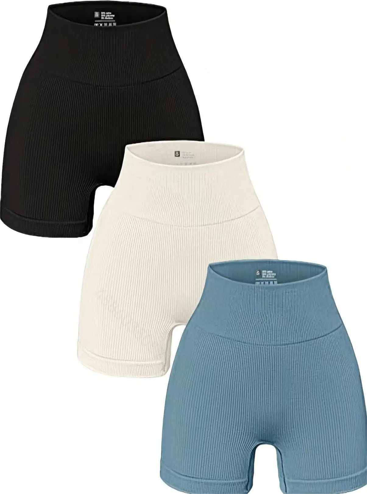 3 Seamless High-Waisted Shorts