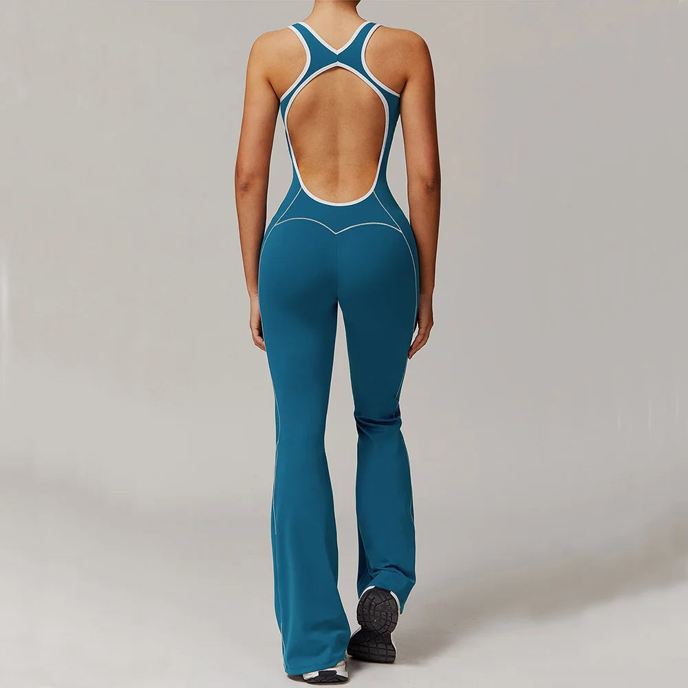 Women One-Piece Yoga Jumpsuit Gym Fitness Sports Bodysuits Workout Overalls High Elastic Cycling Bodysuit Sportswear Gym Clothes