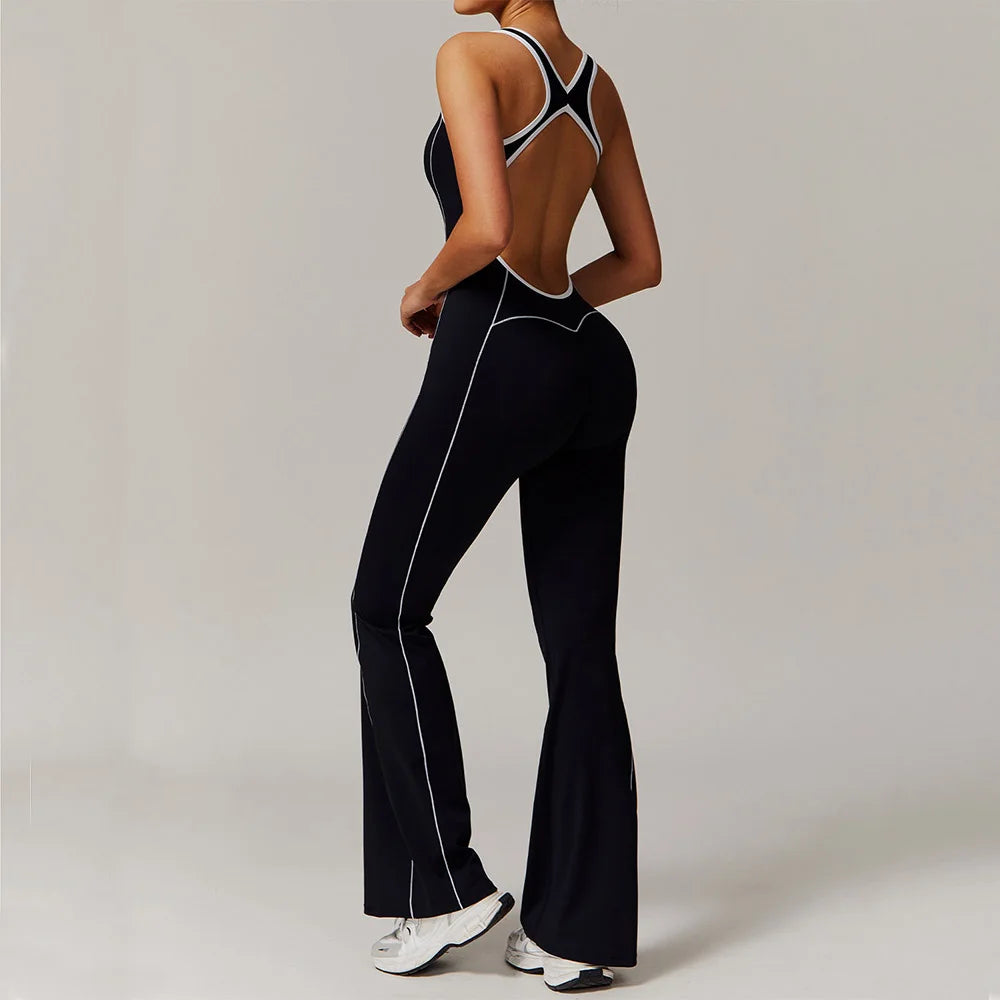 Women One-Piece Yoga Jumpsuit Gym Fitness Sports Bodysuits Workout Overalls High Elastic Cycling Bodysuit Sportswear Gym Clothes