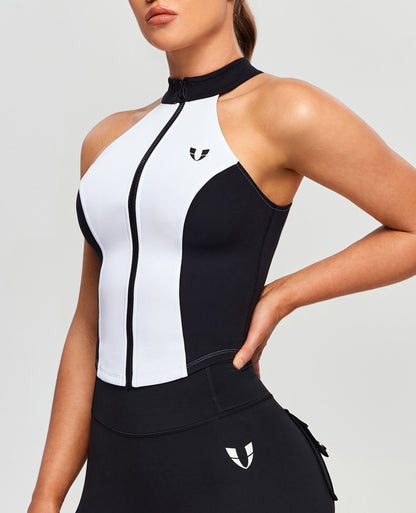 Contrasts Gym Tank Top - Black & White