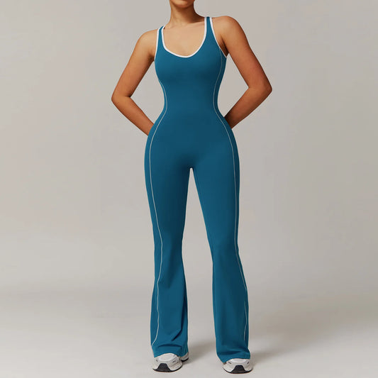 Women One-Piece Yoga Jumpsuit Gym Fitness Sports Bodysuits Workout Overalls High Elastic Cycling Bodysuit Sportswear Gym Clothes