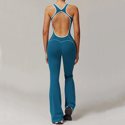 Women One-Piece Yoga Jumpsuit Gym Fitness Sports Bodysuits Workout Overalls High Elastic Cycling Bodysuit Sportswear Gym Clothes