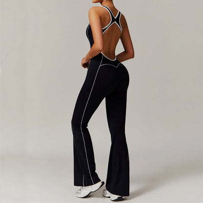Women One-Piece Yoga Jumpsuit Gym Fitness Sports Bodysuits Workout Overalls High Elastic Cycling Bodysuit Sportswear Gym Clothes